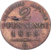 Reverse 2 Pfennig 1838 D