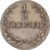 Reverse 1/2 Kreuzer 1824