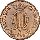 Reverse 3 Cuartos 1839 Catalonia