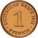 Obverse 1 Pfennig 1911 J