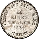 Reverse 1/12 Thaler 1834 B