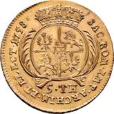 Reverse 5 Thaler (August d'or) 1758 EC Crown