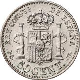 Reverse 50 Céntimos 1894 PGV
