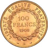 Reverse 100 Francs 1908 A