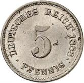 Obverse 5 Pfennig 1888 D