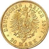 Reverse 20 Mark 1877 A Prussia