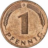 Obverse 1 Pfennig 1995 G