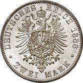 Reverse 2 Mark 1888 E Saxony