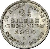 Reverse 2-1/2 Silber Groschen 1870 B