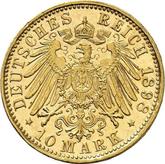 Reverse 10 Mark 1898 D Bayern