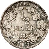 Obverse 1/2 Mark 1911 J