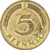 Obverse 5 Pfennig 1995 G