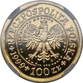 Obverse 100 Zlotych 1999 MW NR White-tailed eagle