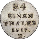 Reverse 1/24 Thaler 1817 H