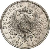 Reverse 5 Mark 1900 D Bayern