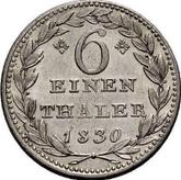 Reverse 1/6 Thaler 1830