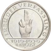 Reverse 5 Reichsmark 1929 F Constitution