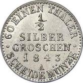 Reverse 1/2 Silber Groschen 1843 A