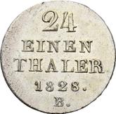 Reverse 1/24 Thaler 1828 B