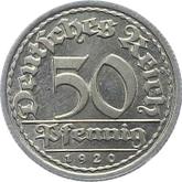 Obverse 50 Pfennig 1920 J