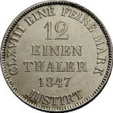 Reverse 1/12 Thaler 1847 B