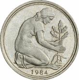 Reverse 50 Pfennig 1984 D