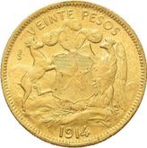 Reverse 20 Pesos 1914 So