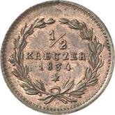 Reverse 1/2 Kreuzer 1834