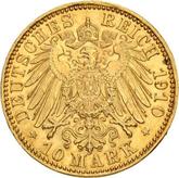 Reverse 10 Mark 1910 E Saxony