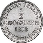 Reverse 1/2 Groschen 1858 B