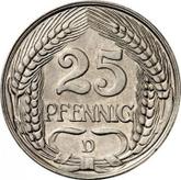 Obverse 25 Pfennig 1910 D