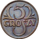 Reverse 5 Groszy 1928 WJ