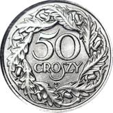 Reverse 50 Groszy 1923 WJ Pattern