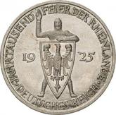 Obverse 5 Reichsmark 1925 F Rhineland