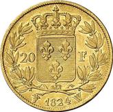 Reverse 20 Francs 1824 W