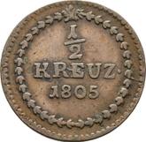 Reverse 1/2 Kreuzer 1805
