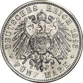 Reverse 5 Mark 1893 D Bayern