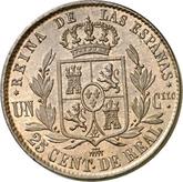 Reverse 25 Céntimos de real 1863