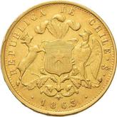 Reverse 10 Pesos 1863 So