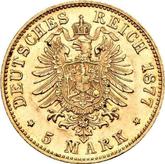 Reverse 5 Mark 1877 D Bayern