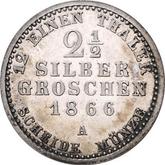 Reverse 2-1/2 Silber Groschen 1866 A