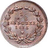 Reverse 1/2 Kreuzer 1835