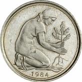 Reverse 50 Pfennig 1984 J
