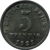Obverse 5 Pfennig 1921 F
