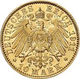 Reverse 10 Mark 1911 A Prussia