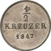 Reverse 1/2 Kreuzer 1847