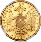 Reverse 10 Pesos 1883 So
