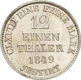 Reverse 1/12 Thaler 1849 B