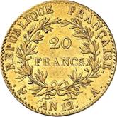 Reverse 20 Francs AN 12 (1803-1804) A CONSUL