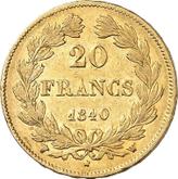 Reverse 20 Francs 1840 W